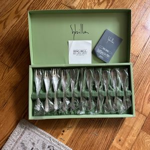 Sybilla Santana Stainless Steel Dessert Silverware Set! Made in Japan!